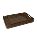 Regina Andrew DERBY RECTANGLE LEATHER TRAY SET - Decorative Accents