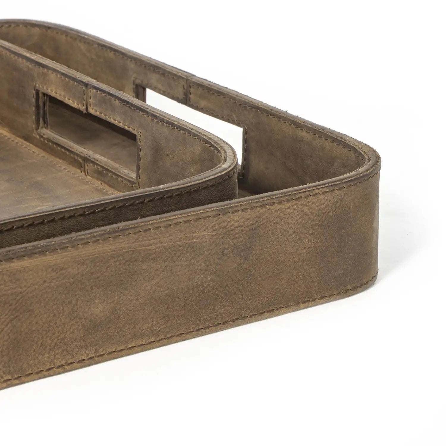 Regina Andrew DERBY RECTANGLE LEATHER TRAY SET - Decorative Accents