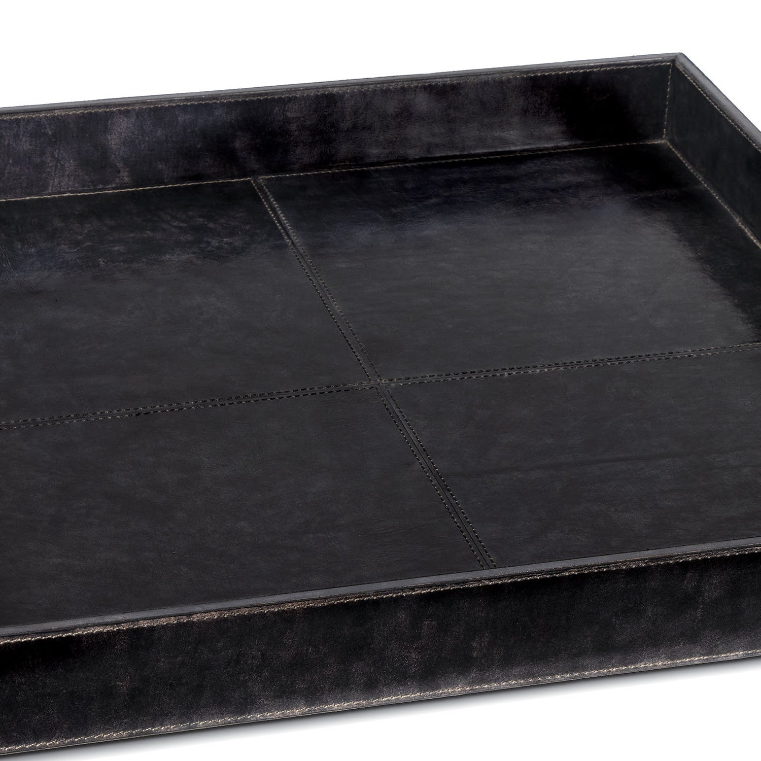 Regina Andrew DERBY SQUARE LEATHER TRAY - Decorative Accents