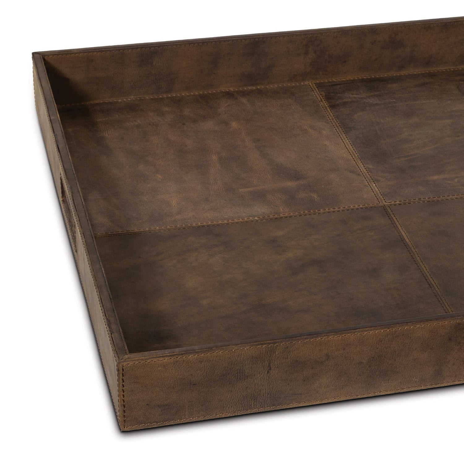 Regina Andrew DERBY SQUARE LEATHER TRAY - Decorative Accents