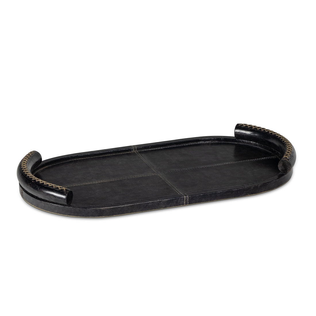 REGINA ANDREW FORTE LEATHER TRAY OVAL - Decorative Accents