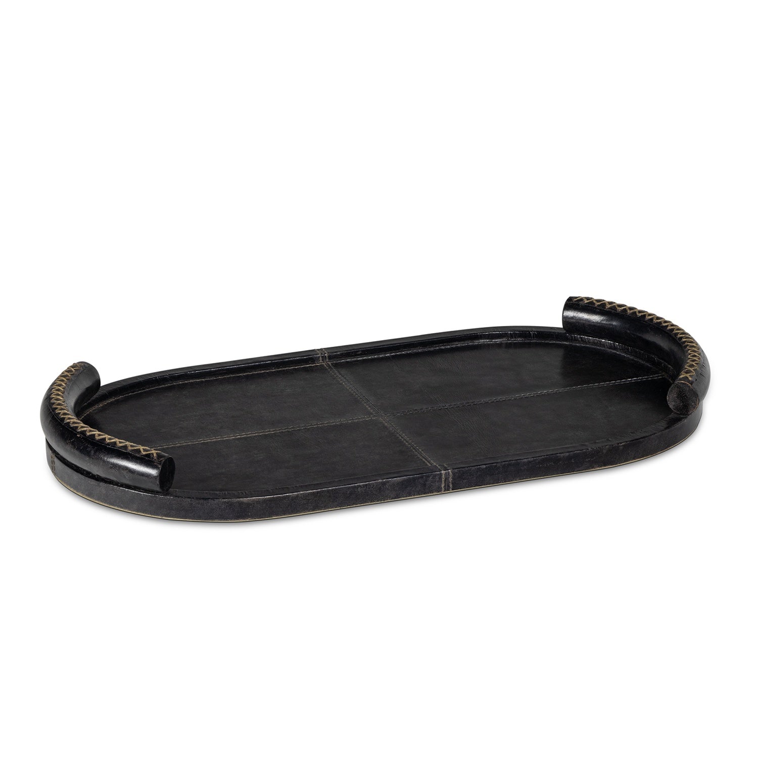 REGINA ANDREW FORTE LEATHER TRAY OVAL - Decorative Accents