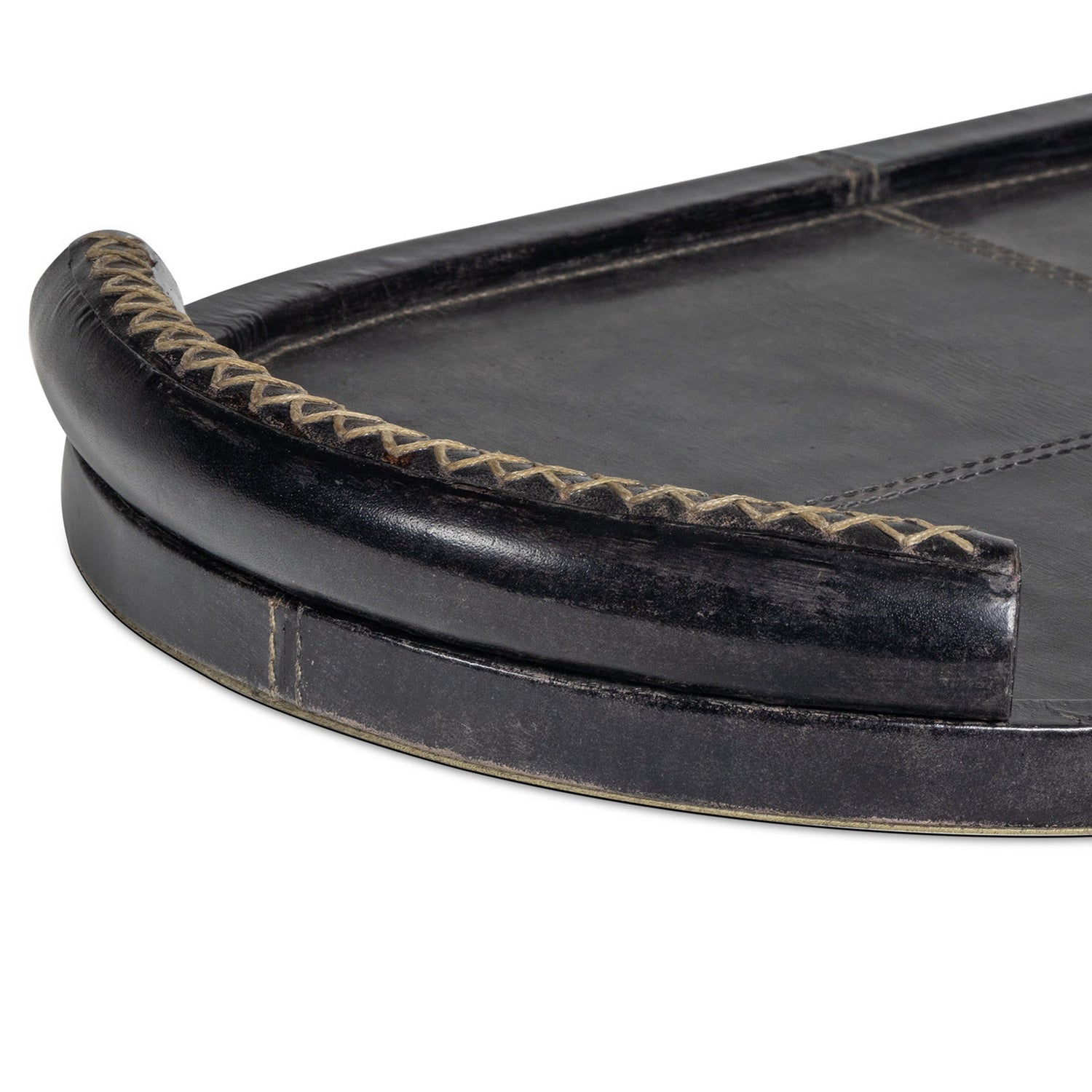 REGINA ANDREW FORTE LEATHER TRAY OVAL - Decorative Accents