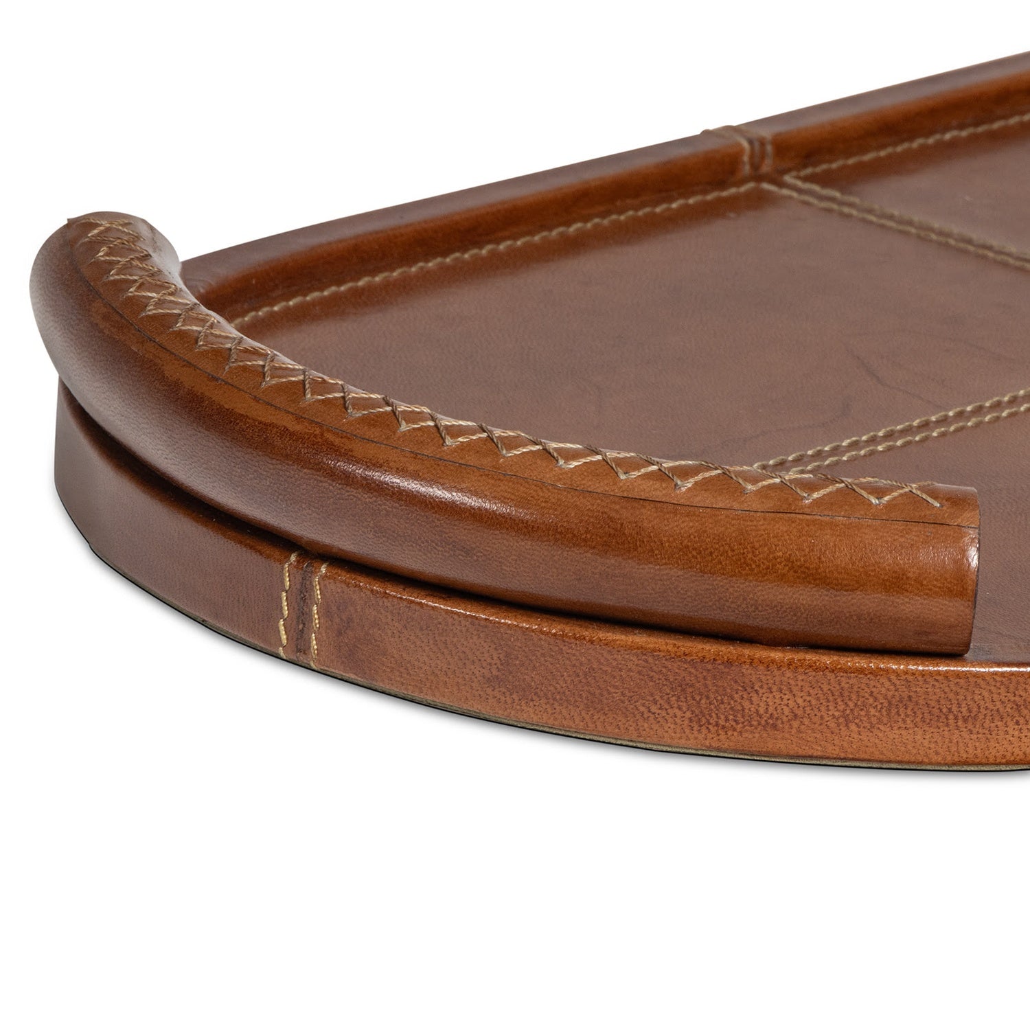 REGINA ANDREW FORTE LEATHER TRAY OVAL - Decorative Accents