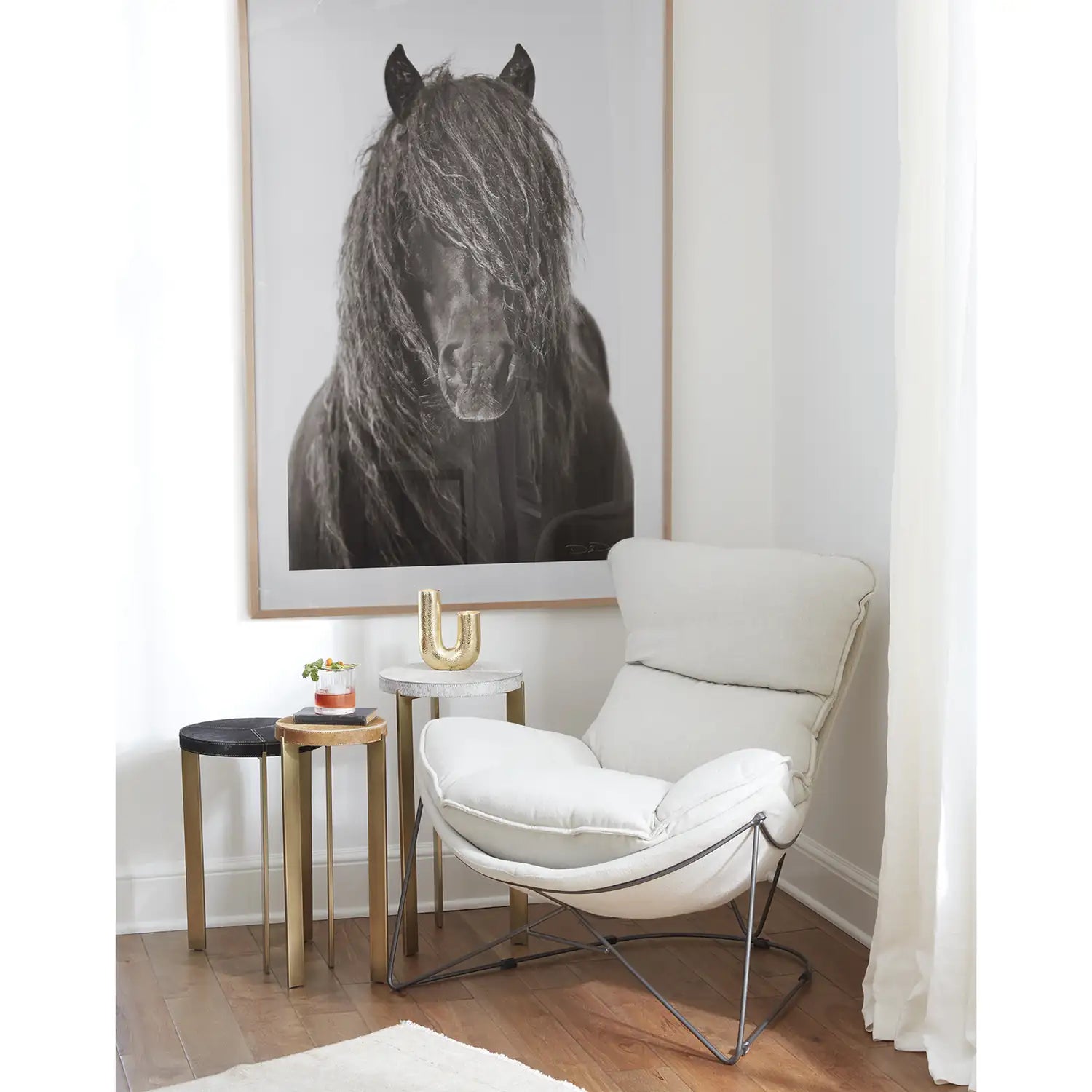 Regina Andrew ANDRES HAIR ON HIDE MIXER TABLE SET - Side