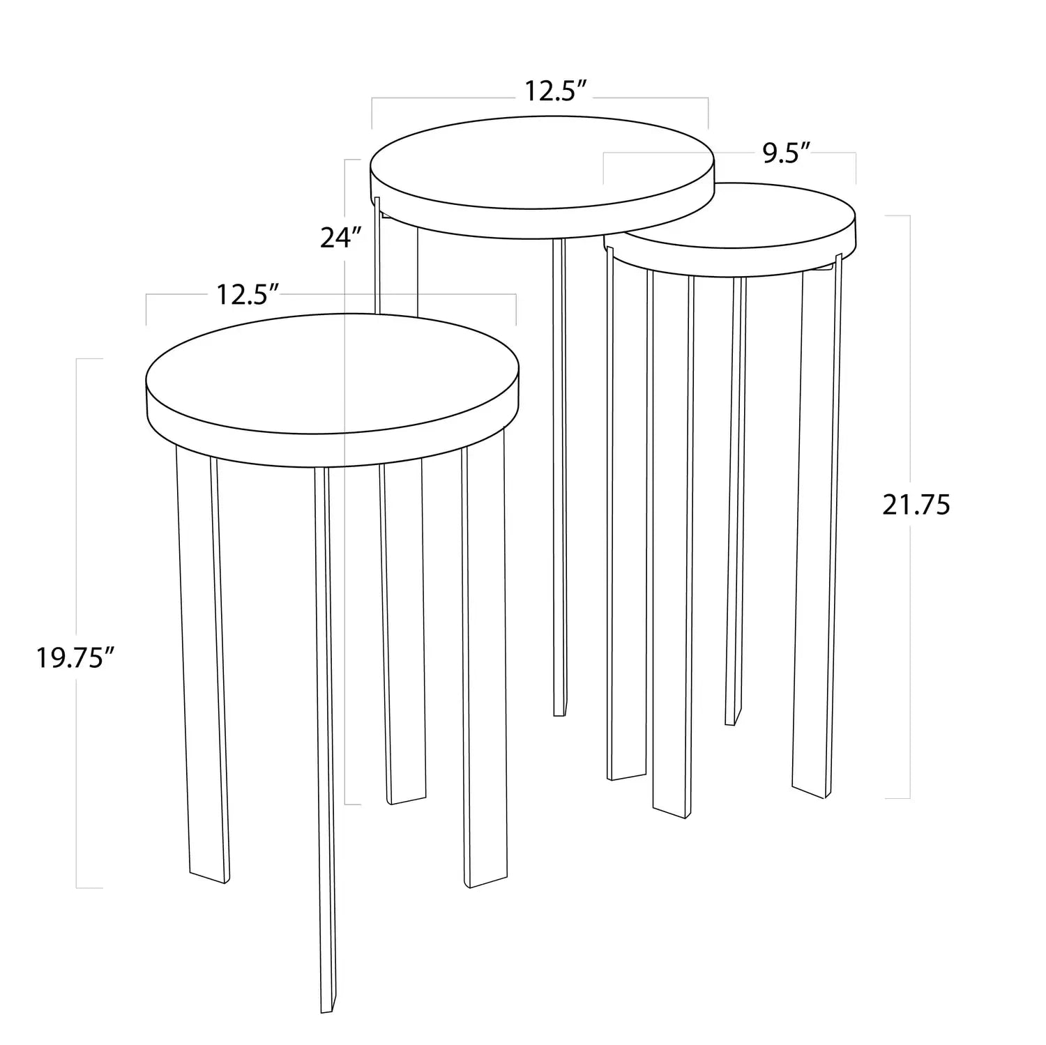 Regina Andrew ANDRES HAIR ON HIDE MIXER TABLE SET - Side