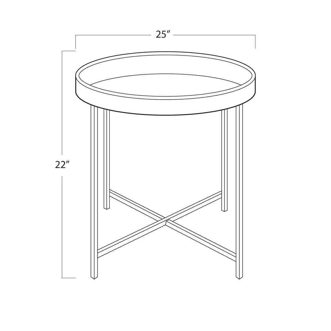 Regina Andrew DERBY LEATHER TRAY TABLE - Side