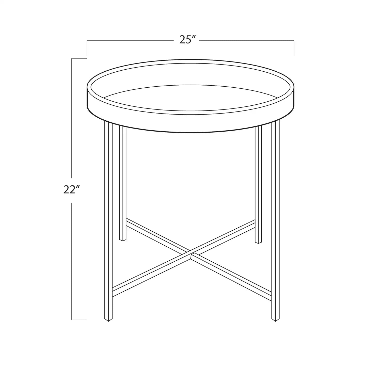 Regina Andrew DERBY LEATHER TRAY TABLE - Side