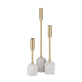 RENWIL MARCHESA INDOOR IRON SET OF 3 TAPERED CANDLE HOLDER SATIN - Decorative Accents