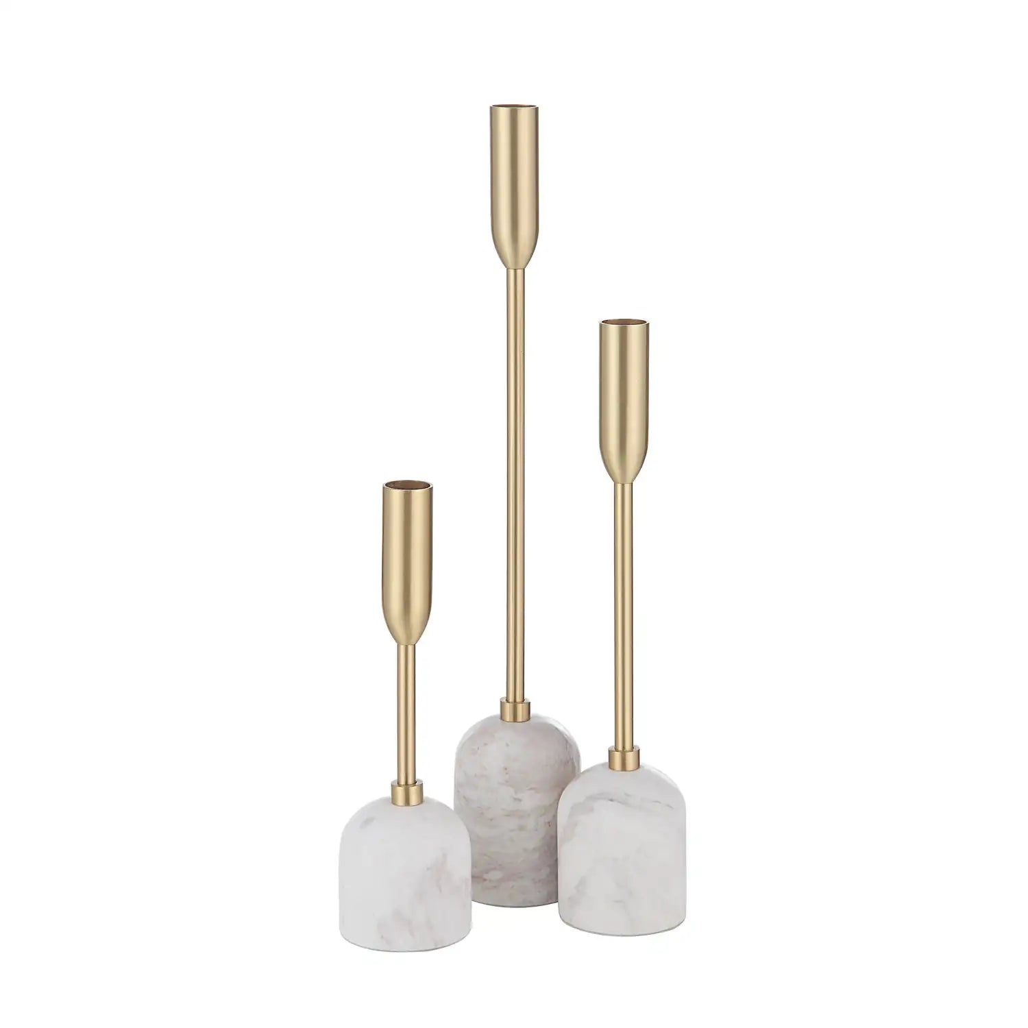 RENWIL MARCHESA INDOOR IRON SET OF 3 TAPERED CANDLE HOLDER SATIN - Decorative Accents