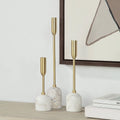 RENWIL MARCHESA INDOOR IRON SET OF 3 TAPERED CANDLE HOLDER SATIN - Decorative Accents