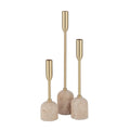 RENWIL VESTA INDOOR IRON SET OF 3 TAPERED CANDLE HOLDER SATIN - Decorative Accents