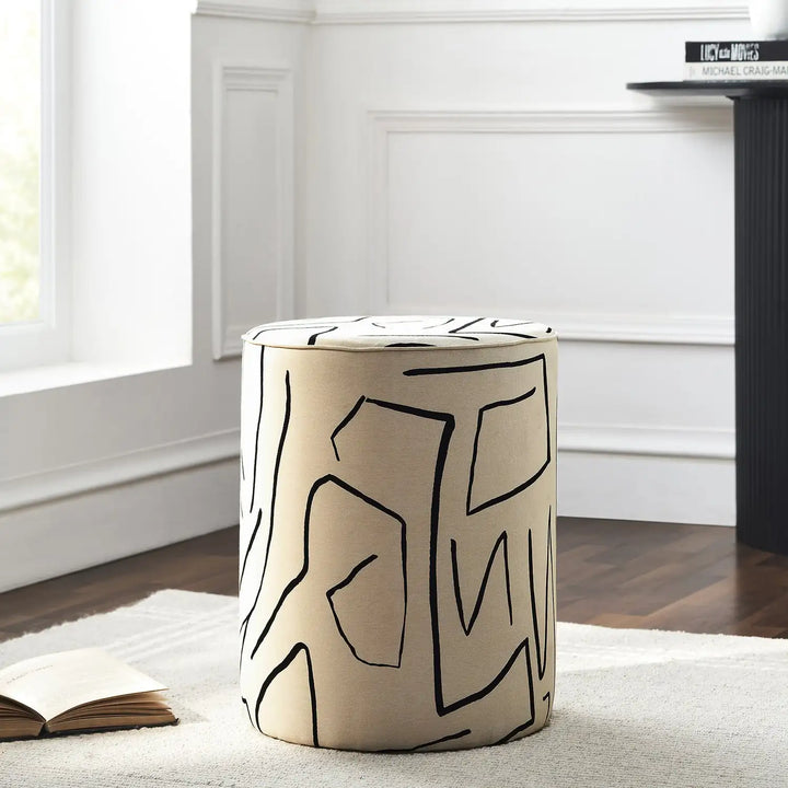 RENWIL RACHELLE INDOOR COTTON STOOL - Benches, Ottoman, Stools