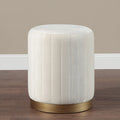 RENWIL BAYLOR INDOOR POLY-VELVET OTTOMAN OFF-WHITE - Benches, Ottoman, Stools