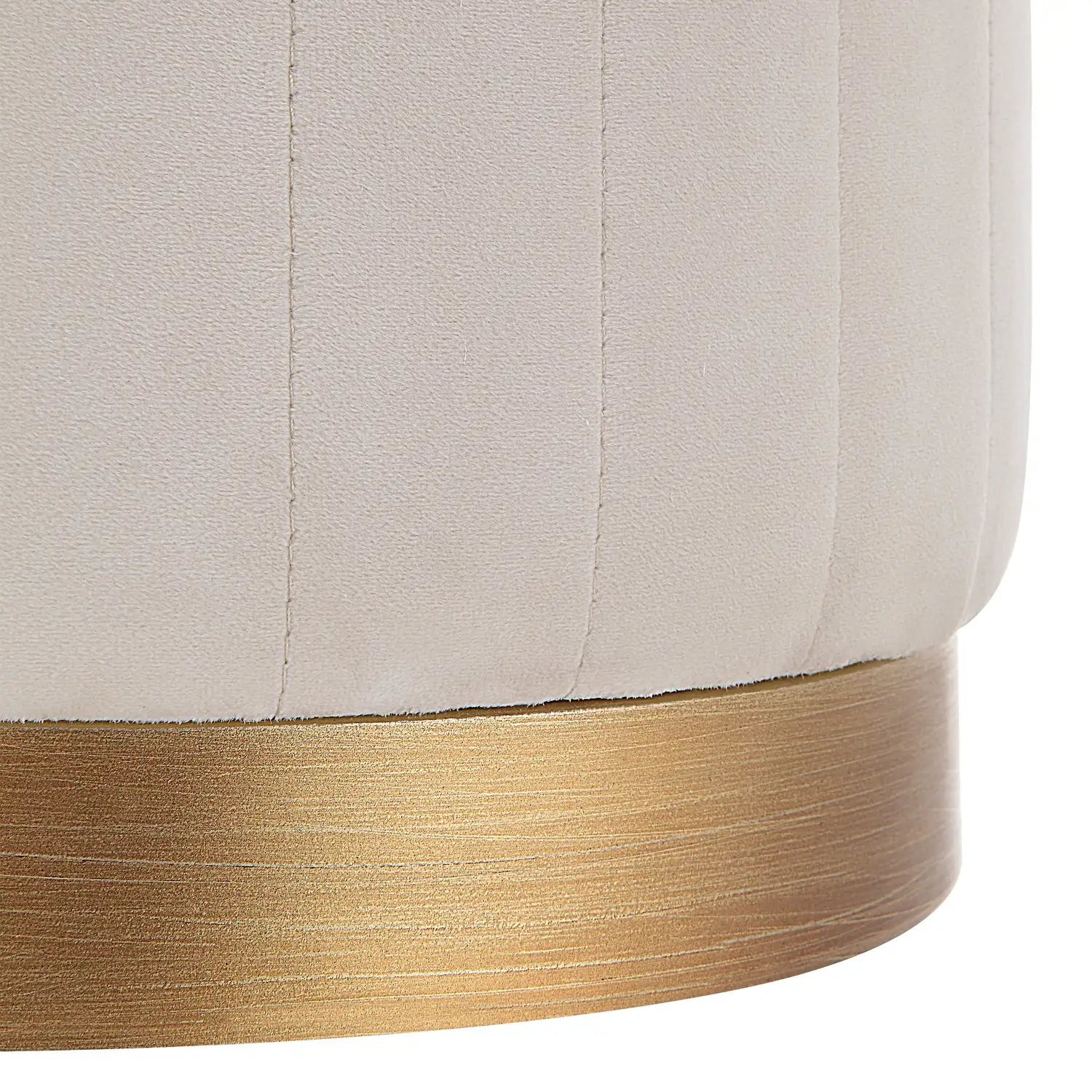RENWIL BAYLOR INDOOR POLY-VELVET OTTOMAN OFF-WHITE - Benches, Ottoman, Stools