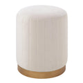 RENWIL BAYLOR INDOOR POLY-VELVET OTTOMAN OFF-WHITE - Benches, Ottoman, Stools
