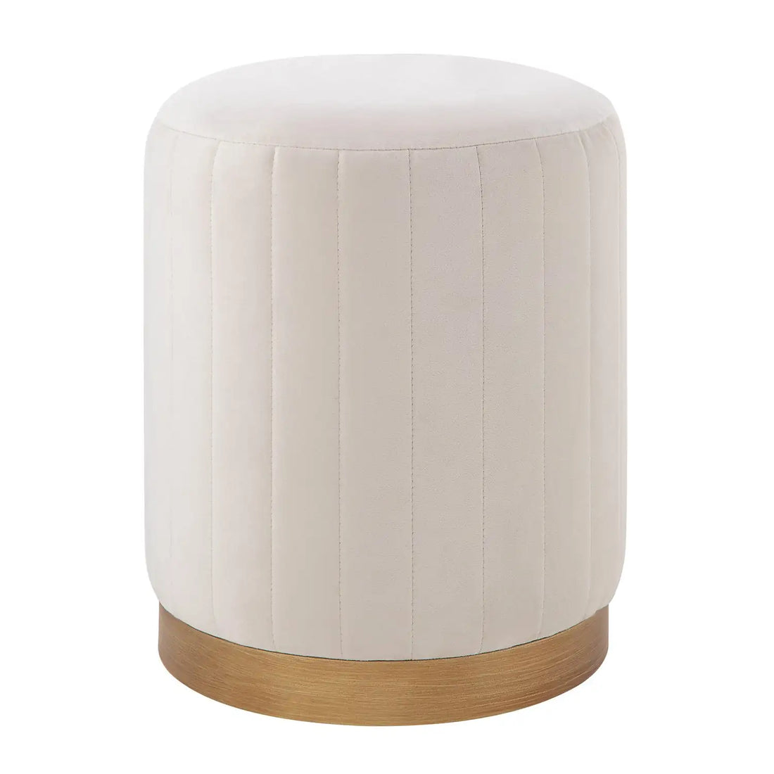RENWIL BAYLOR INDOOR POLY-VELVET OTTOMAN OFF-WHITE - Benches, Ottoman, Stools