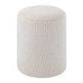 RENWIL CORBIN INDOOR BOUCLE OTTOMAN OFF-WHITE - Benches, Ottoman, Stools