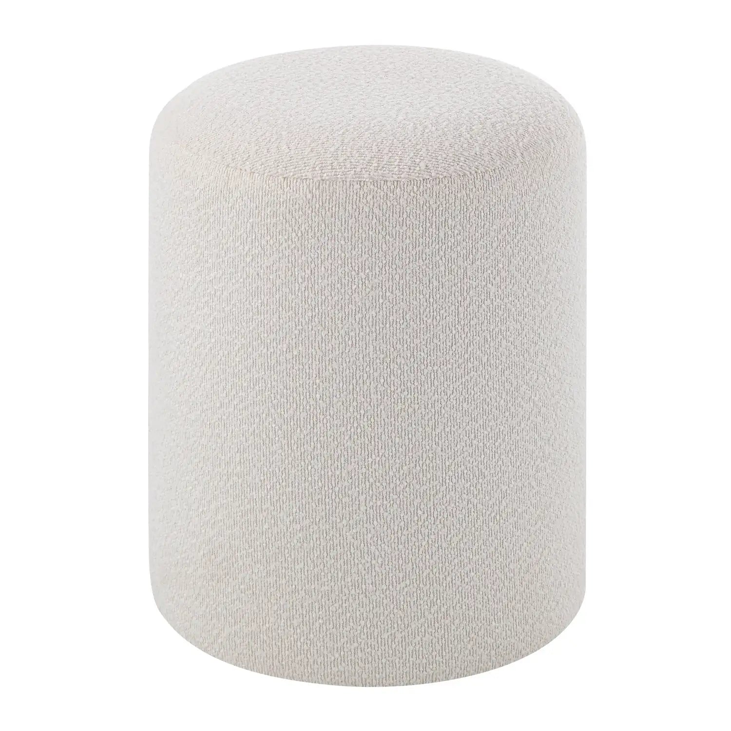 RENWIL CORBIN INDOOR BOUCLE OTTOMAN OFF-WHITE - Benches, Ottoman, Stools