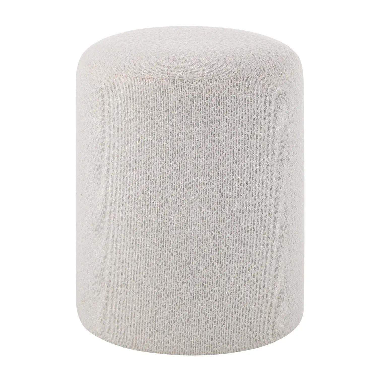 RENWIL CORBIN INDOOR BOUCLE OTTOMAN OFF-WHITE - Benches, Ottoman, Stools