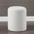RENWIL CORBIN INDOOR BOUCLE OTTOMAN OFF-WHITE - Benches, Ottoman, Stools