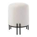 RENWIL CYNTHIA INDOOR BOUCLE OTTOMAN OFF-WHITE - Benches, Ottoman, Stools