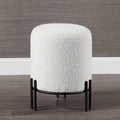 RENWIL CYNTHIA INDOOR BOUCLE OTTOMAN OFF-WHITE - Benches, Ottoman, Stools