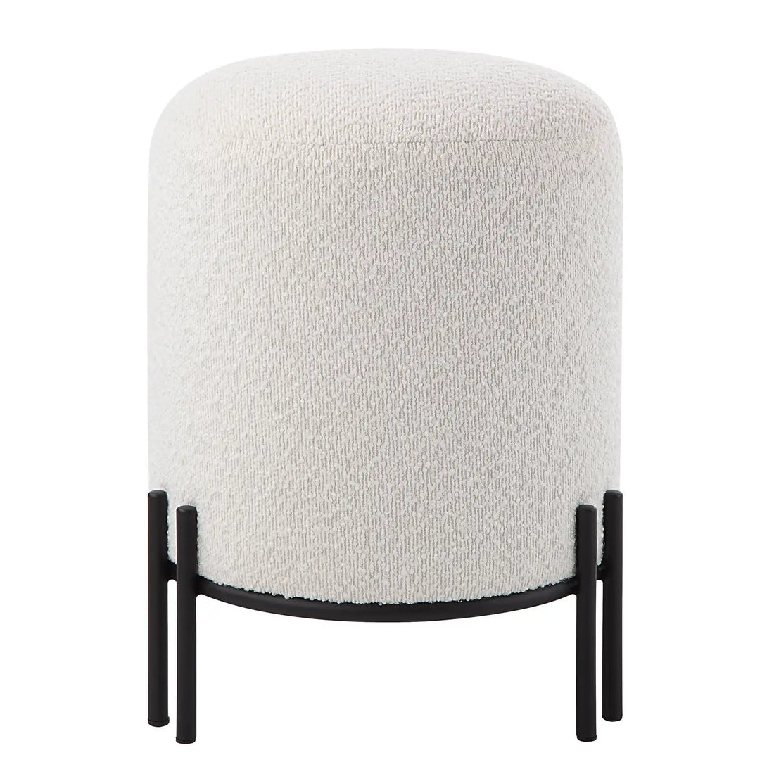 RENWIL CYNTHIA INDOOR BOUCLE OTTOMAN OFF-WHITE - Benches, Ottoman, Stools