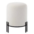RENWIL CYNTHIA INDOOR BOUCLE OTTOMAN OFF-WHITE - Benches, Ottoman, Stools