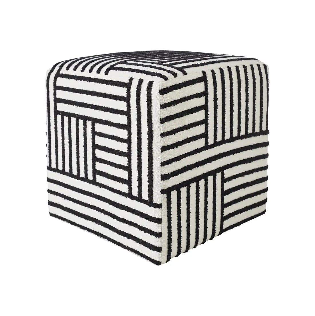 RENWIL MONTI INDOOR COTTON CANVAS CUBE OTTOMAN - Benches, Ottoman, Stools