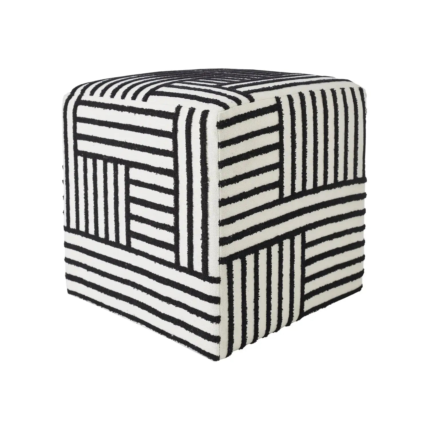 RENWIL MONTI INDOOR COTTON CANVAS CUBE OTTOMAN - Benches, Ottoman, Stools