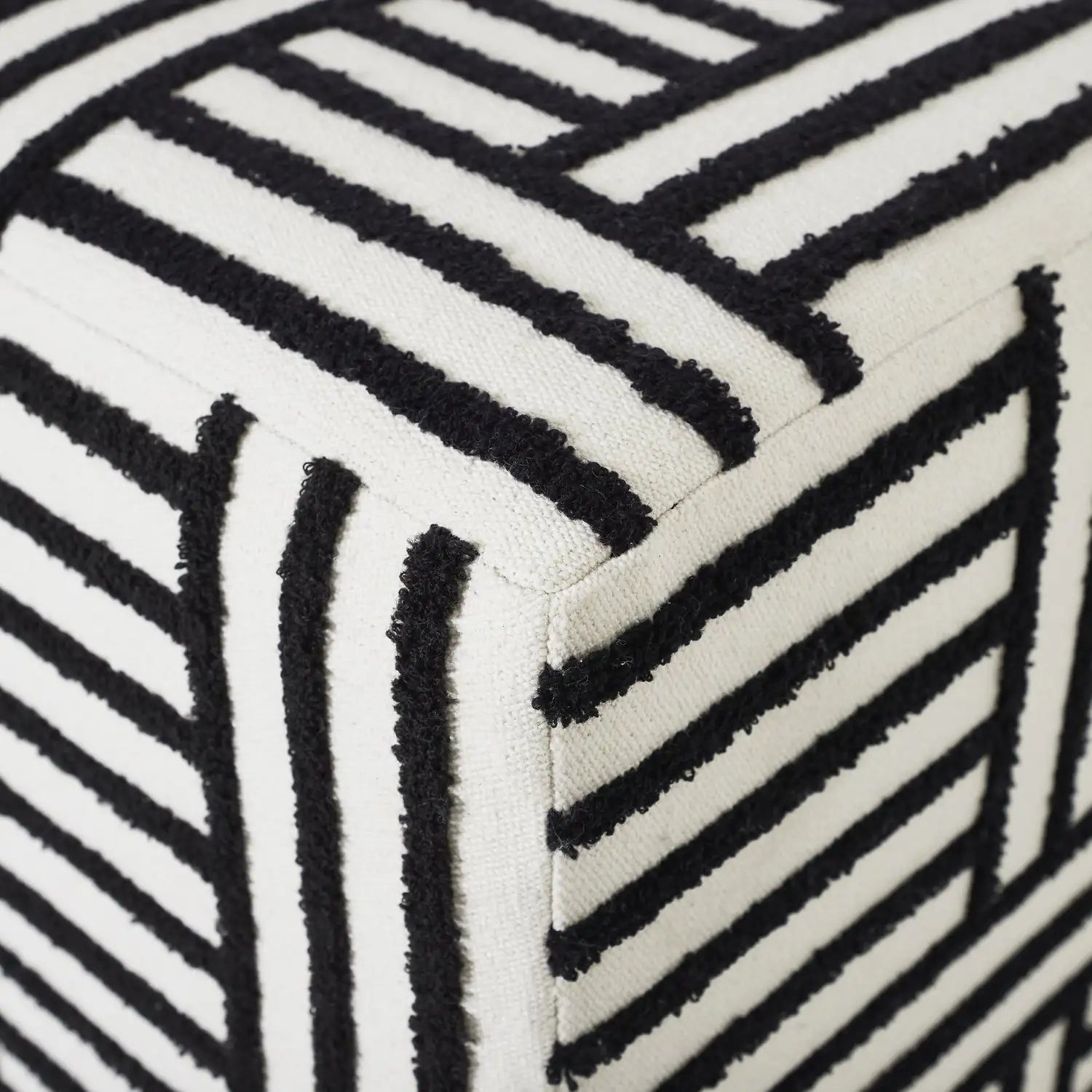 RENWIL MONTI INDOOR COTTON CANVAS CUBE OTTOMAN - Benches, Ottoman, Stools