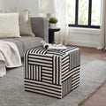 RENWIL MONTI INDOOR COTTON CANVAS CUBE OTTOMAN - Benches, Ottoman, Stools