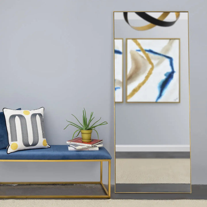 RENWIL CROSLAND RECTANGLE WALL MIRROR YELLOW - Mirrors