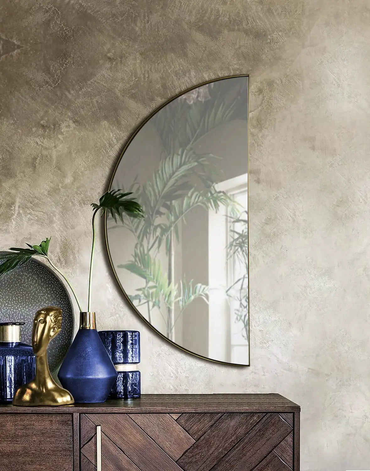 RENWIL HALFMOON SEMICIRCLE WALL MIRROR YELLOW - Mirrors