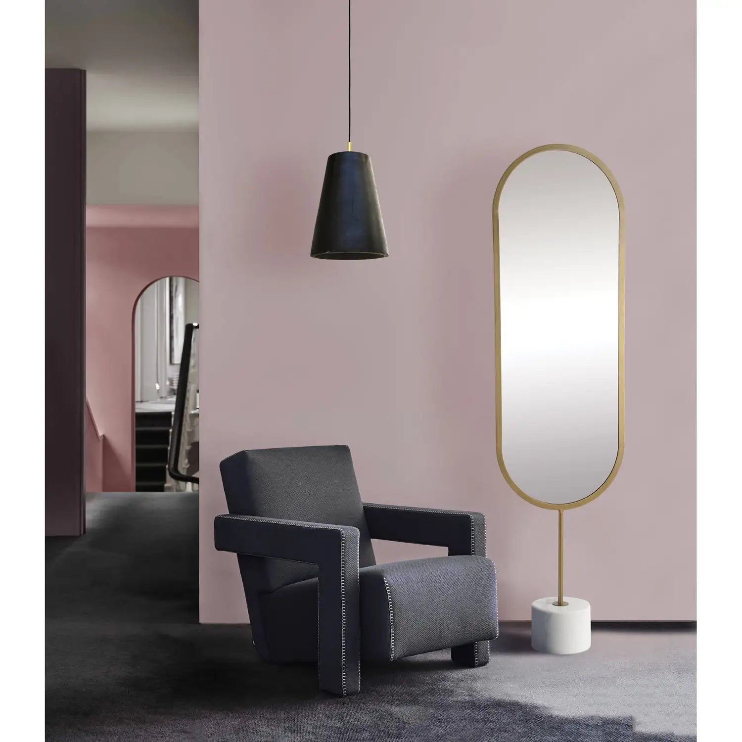 RENWIL TAIO OVAL WALL MIRROR YELLOW - Mirrors