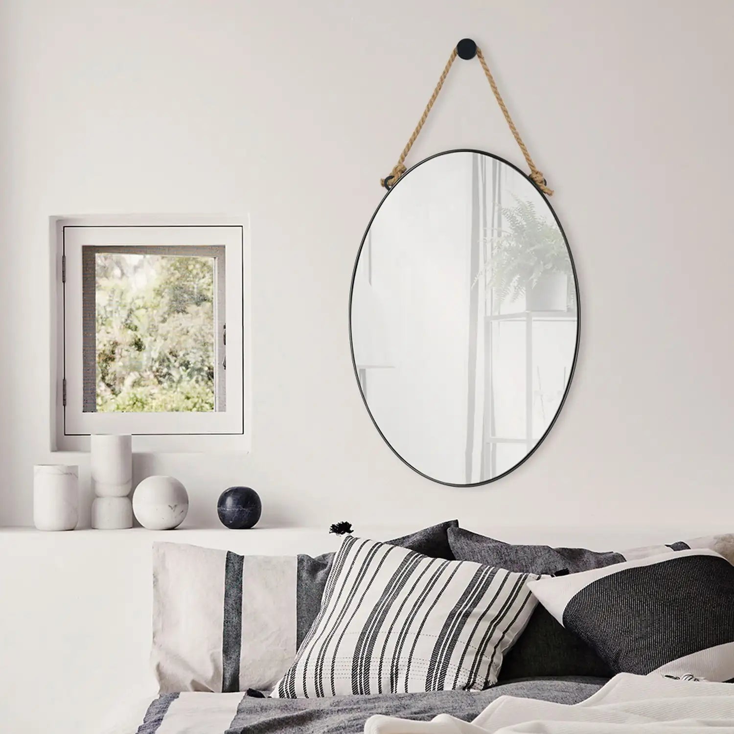 RENWIL PARBUCKLE OVAL WALL MIRROR - Mirrors