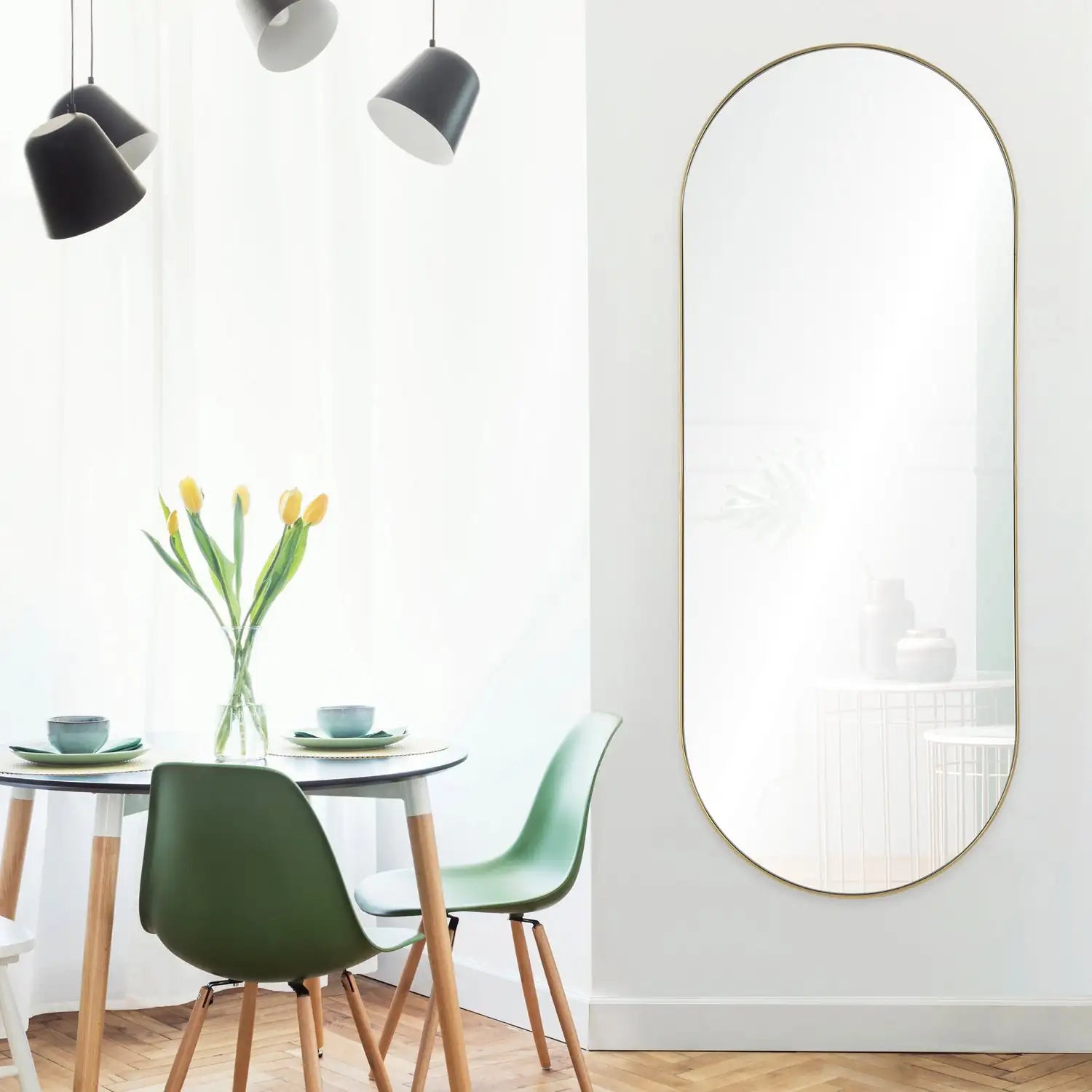 RENWIL MARIUS OVAL FULL LENGTH MIRROR YELLOW - Mirrors