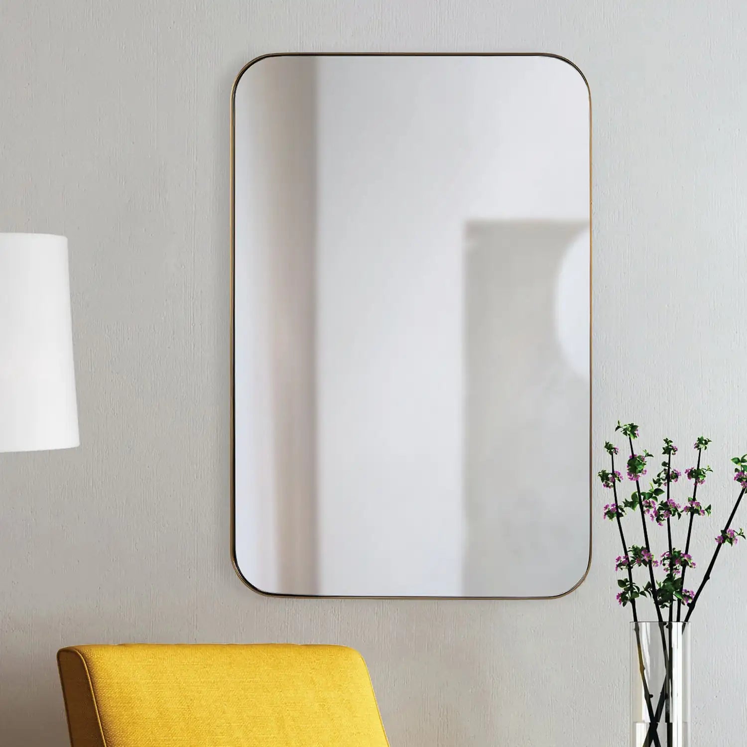 RENWIL EDWIN RECTANGLE WALL MIRROR YELLOW - Mirrors