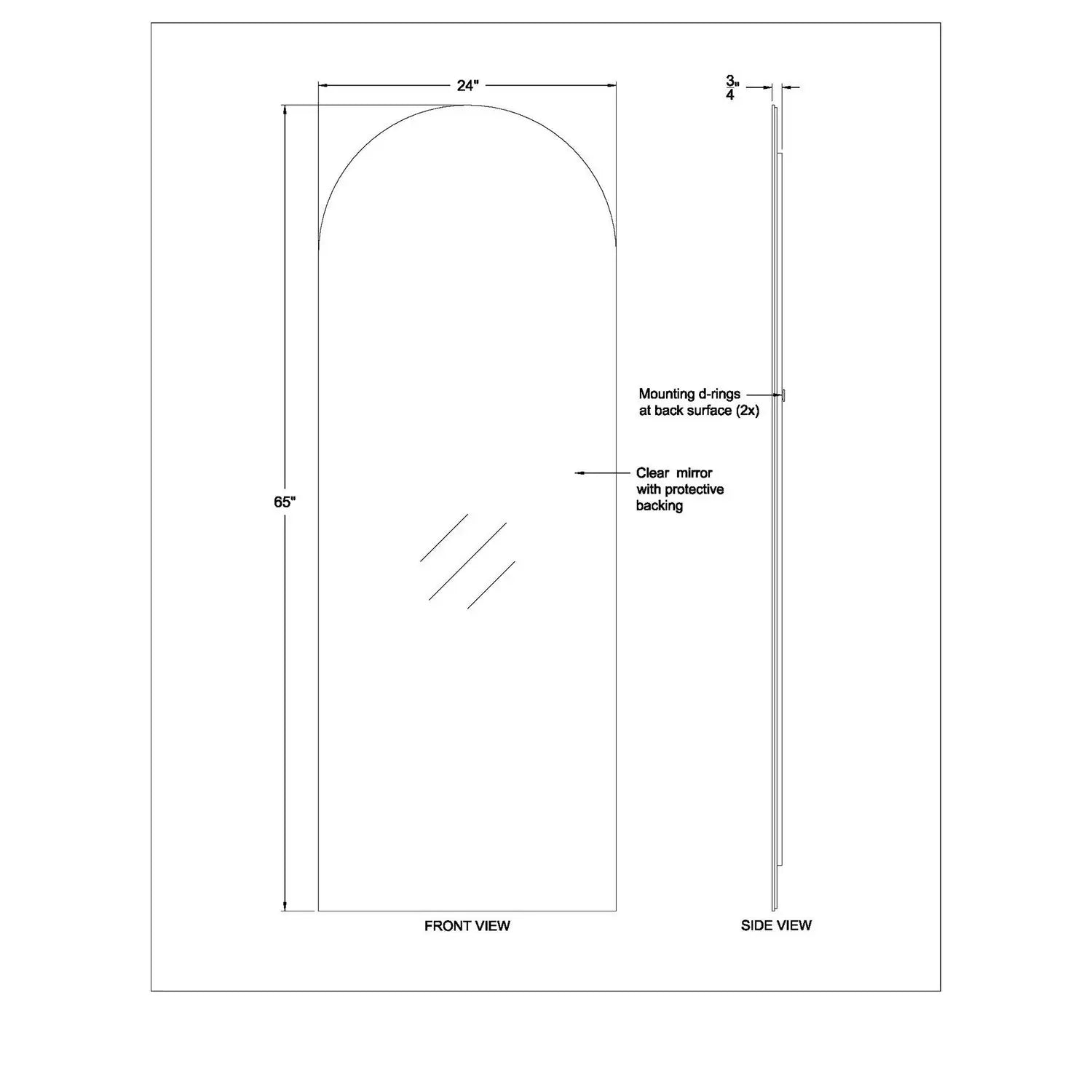 RENWIL GERVAIS ARCH FULL LENGTH MIRROR - Mirrors