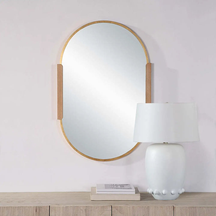RENWIL KERIANNE OVAL WALL MIRROR YELLOW - Mirrors