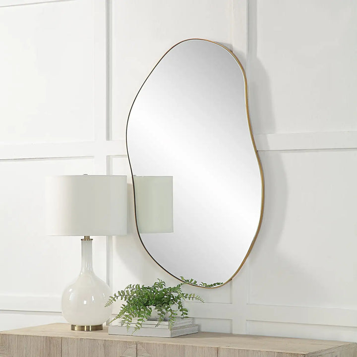 RENWIL NORIA IRREGULAR OVAL MIRROR BURNISHED - Mirrors