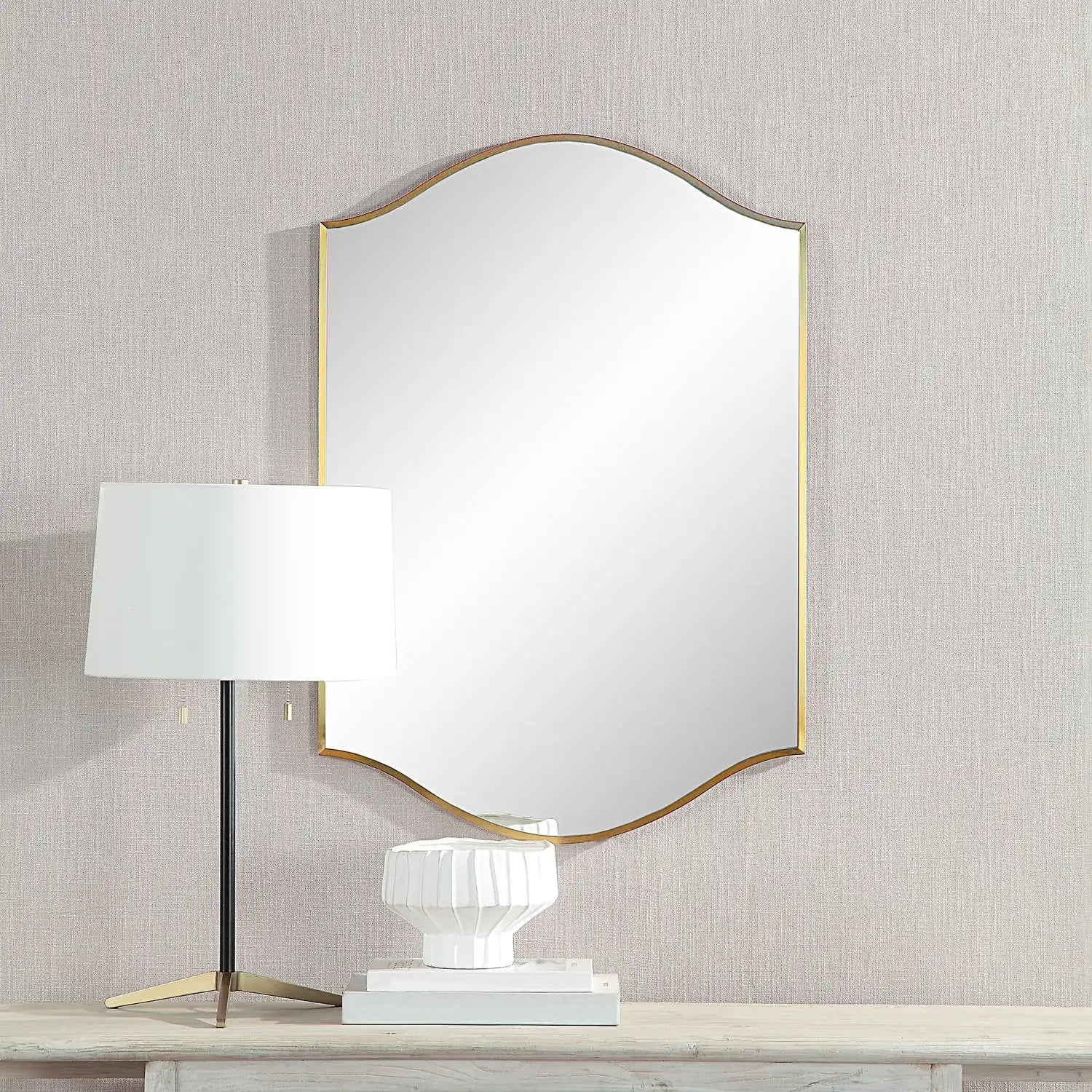 RENWIL FLORIANNE ARCH MIRROR CHAMPAGNE - Mirrors