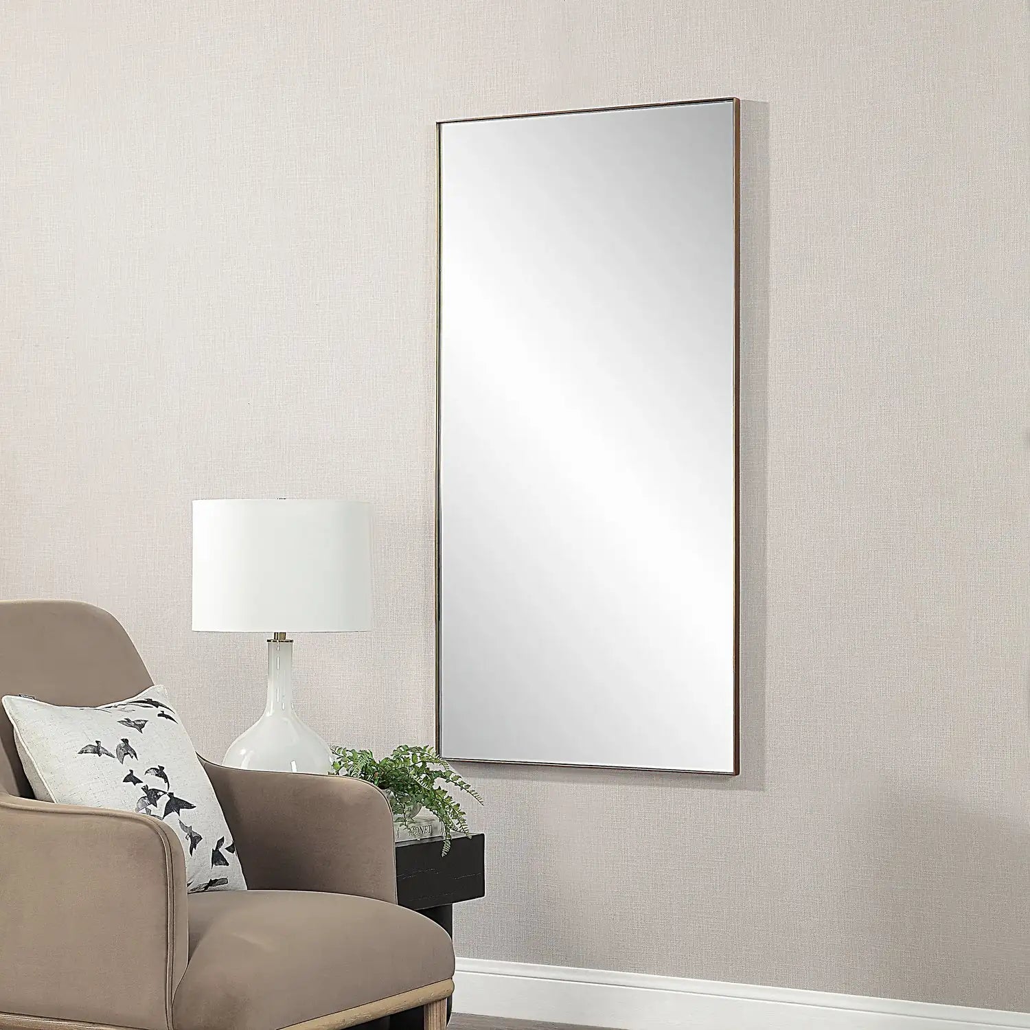 RENWIL MARIGOLD MIRROR ANTIQUE BRUSHED - Mirrors