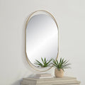 RENWIL ECRU PILL OVAL MIRROR SATIN - Mirrors