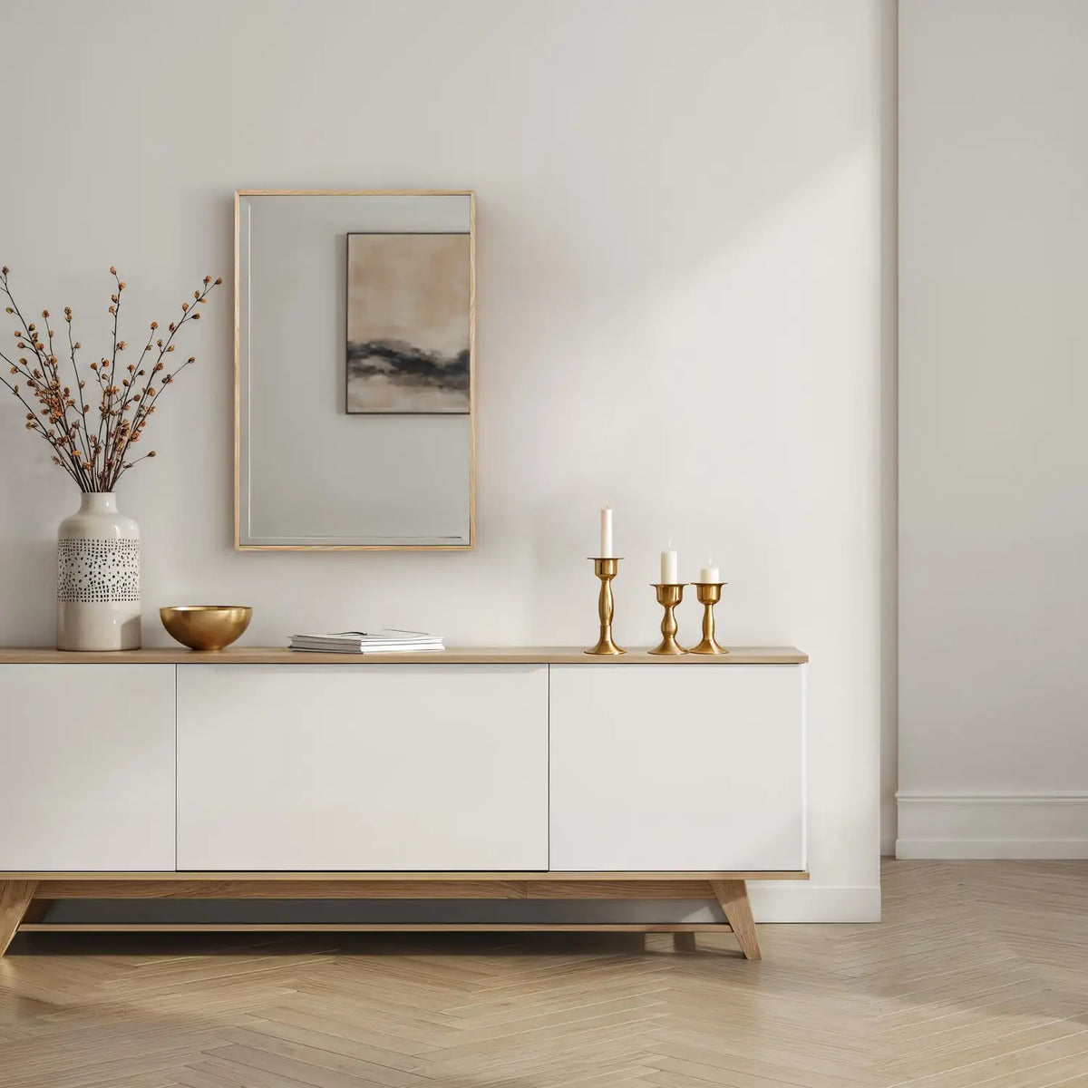 RENWIL Greyson Wall Mirror Beige - Mirrors