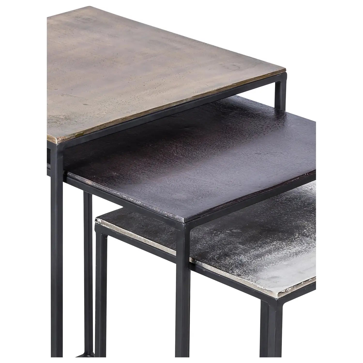 RENWIL THREEFOLD INDOOR ALUMINUM TABLE ANTIQUE - Side