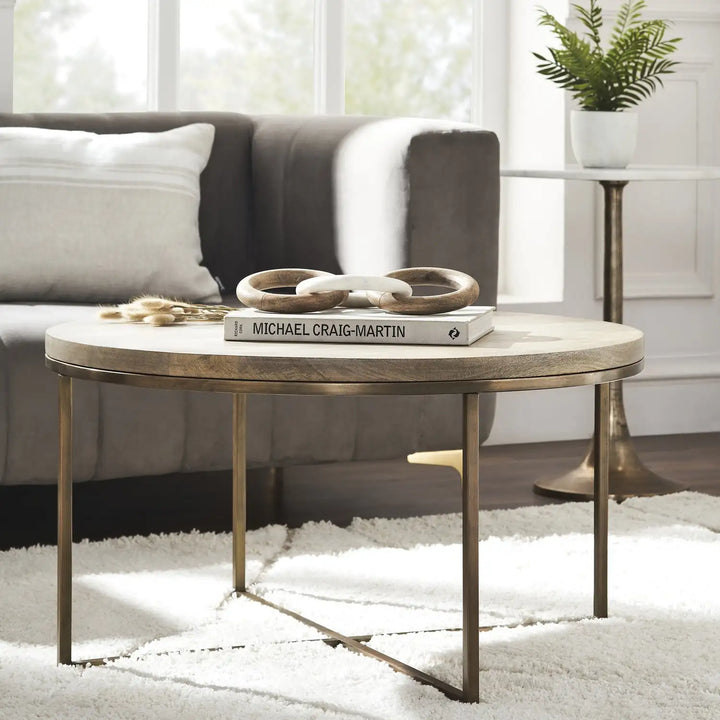 RENWIL LIANA INDOOR MANGO WOOD TABLE ANTIQUE - Side
