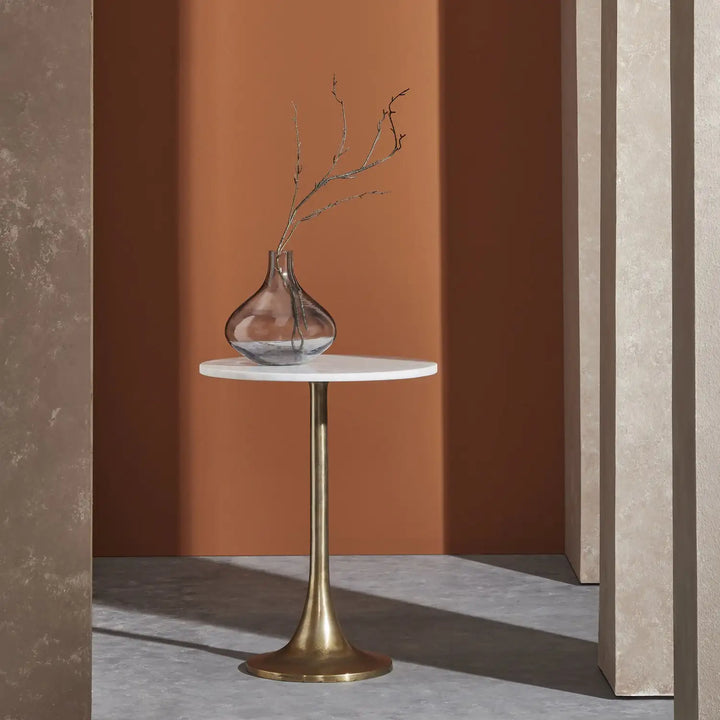 RENWIL AMALYA INDOOR ALUMINUM TABLE ANTIQUE - Side