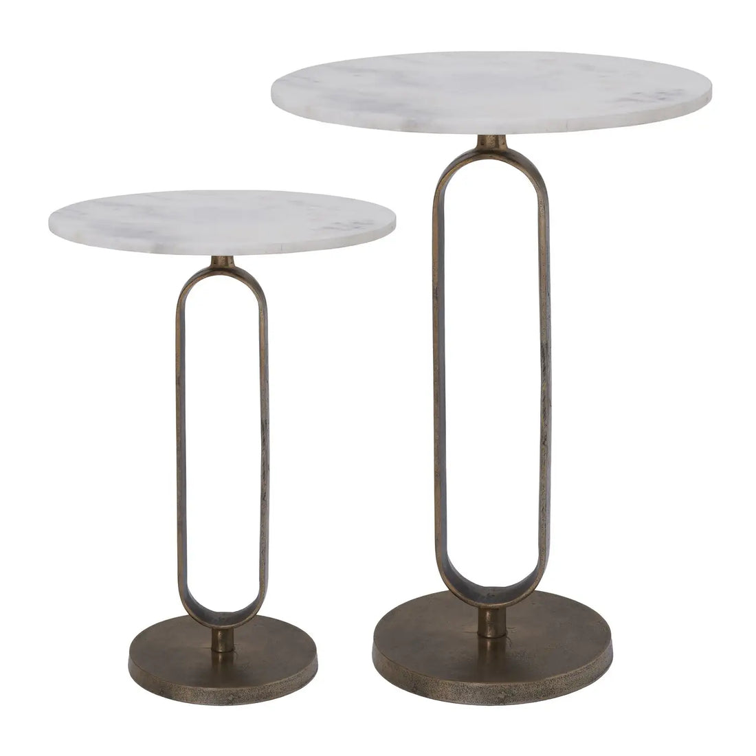 RENWIL IRENE INDOOR CAST ALUMINUM SIDE TABLE ANTIQUE - Side